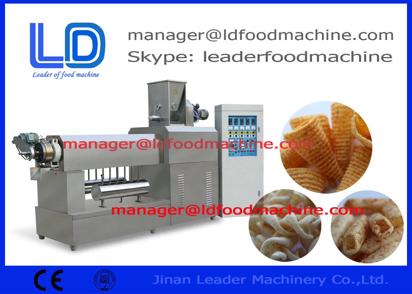 สแตนเลสสกรูเดี่ยว Extruder อาหารว่าง